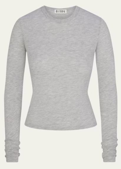 Fitted Crewneck Long-Sleeve T-Shirt