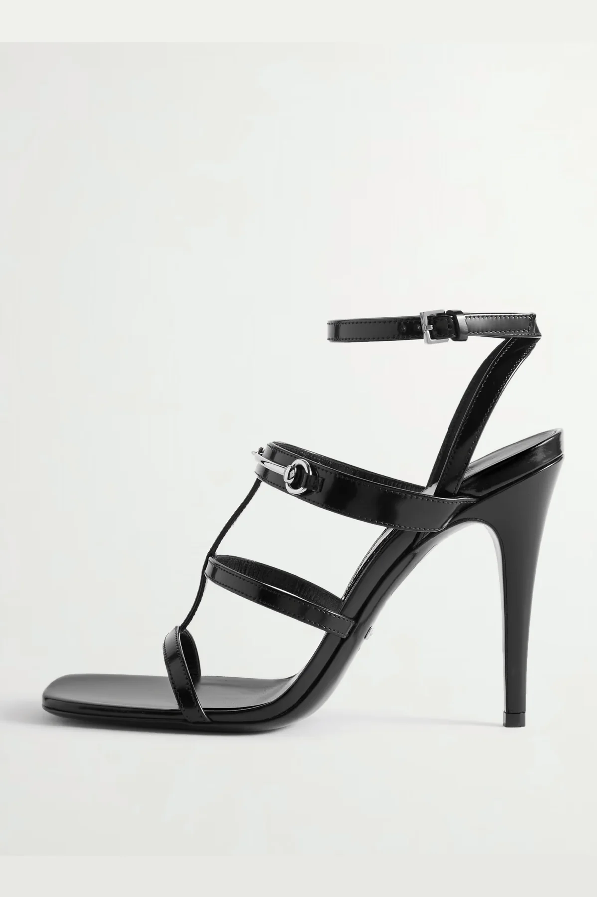 Divine Black Horsebit-Embellished Leather Sandals