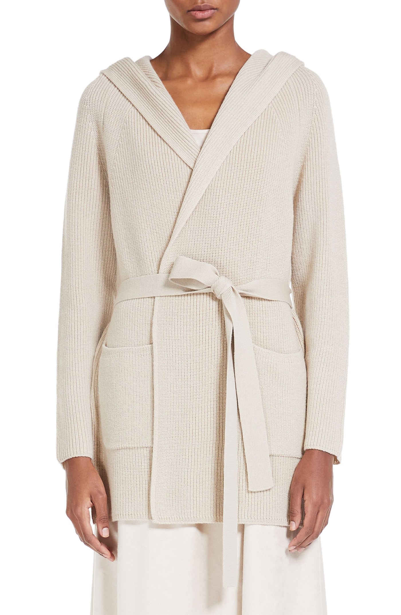 Nava Long Hooded Wool Cardigan