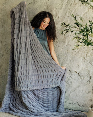 Hugs Light Frost Gray Blanket