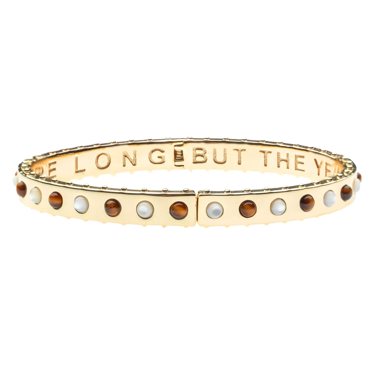 FOREVER Time Flies Bangle in Mother of Pearl and Tiger's Eye