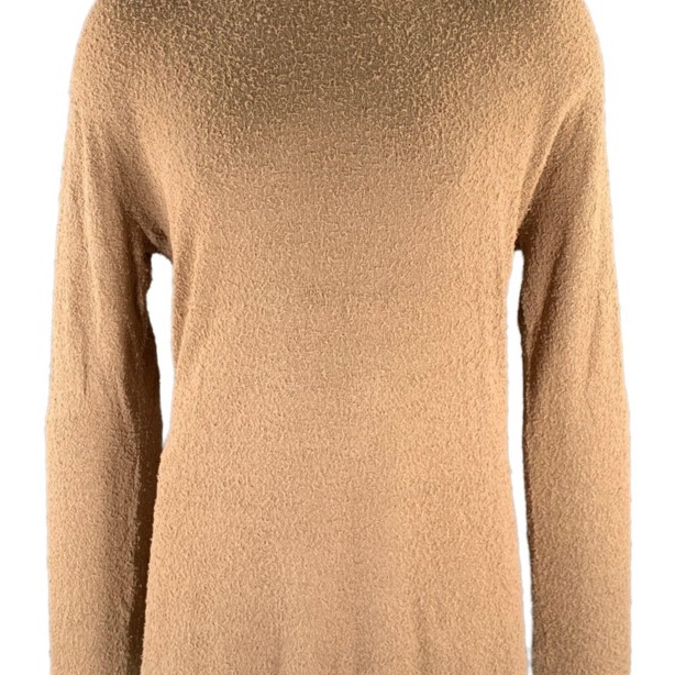 JOHN ELLIOTT Size L Camel Textured Cotton Nylon Boat Neck Pullover