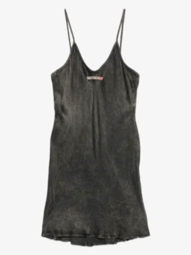 Cassidy acid-wash logo-patch mini dress