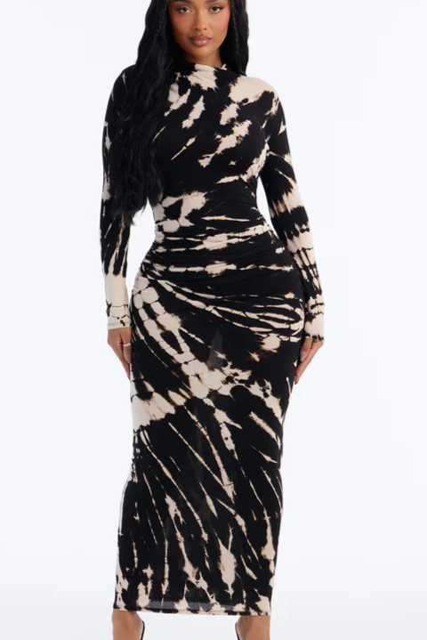 Savannah Tie Dye Long Sleeve Maxi Dress