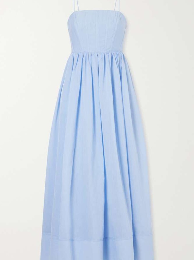 Rosie cotton and silk-blend poplin maxi dress