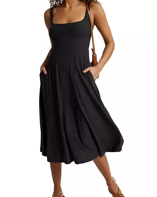 Featherweight At The Ready Square Neck Dress