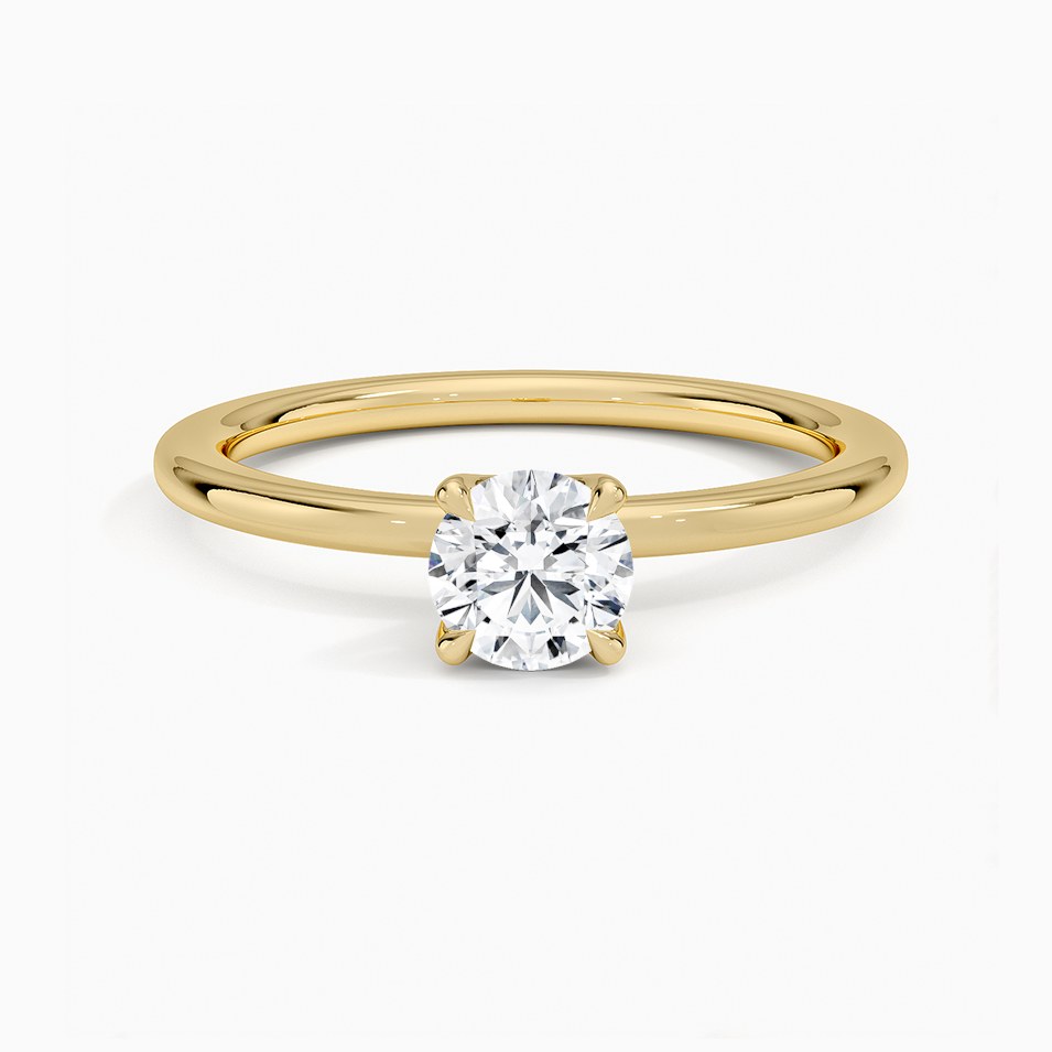 1.5mm Petite Elodie Perfect Fit Solitaire Engagement Ring, 0.28 ct Round Lab-Grown Diamond in 14K Yellow Gold