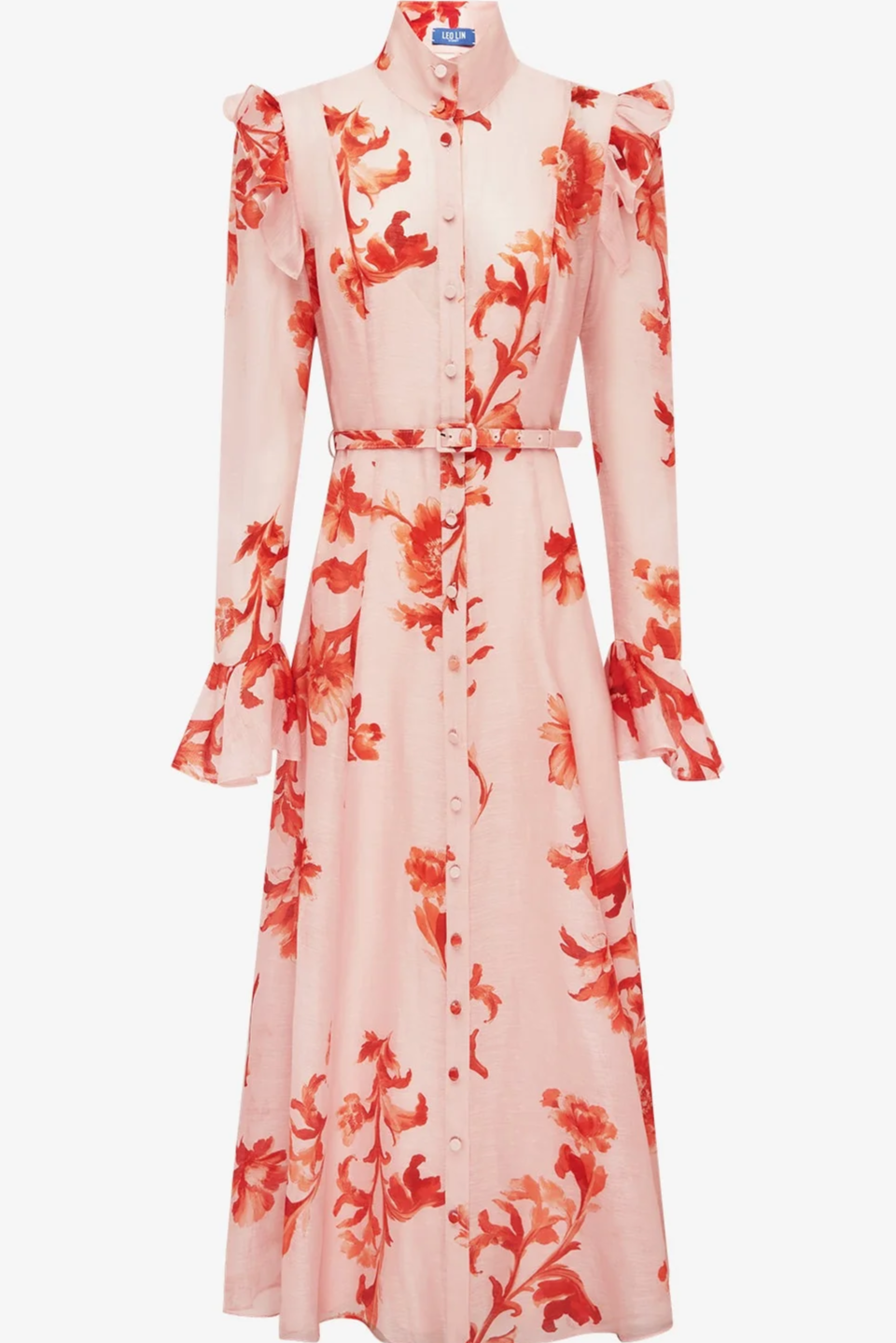 Katrina Butterfly Sleeve Midi Dress - Magnolia Print