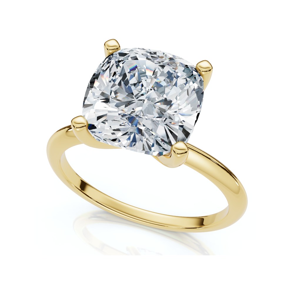 Certified 3Ct Cushion Diamond Solitaire Engagement Ring 14k Gold or Pt Lab Grown