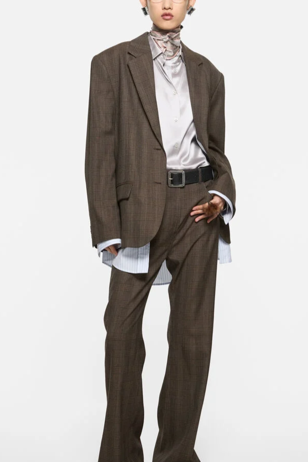 ACNE STUDIOS Tailored Wool Check Trousers