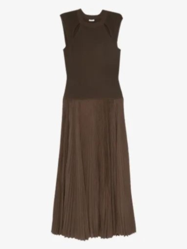 Nereus pleated cutout maxi dress
