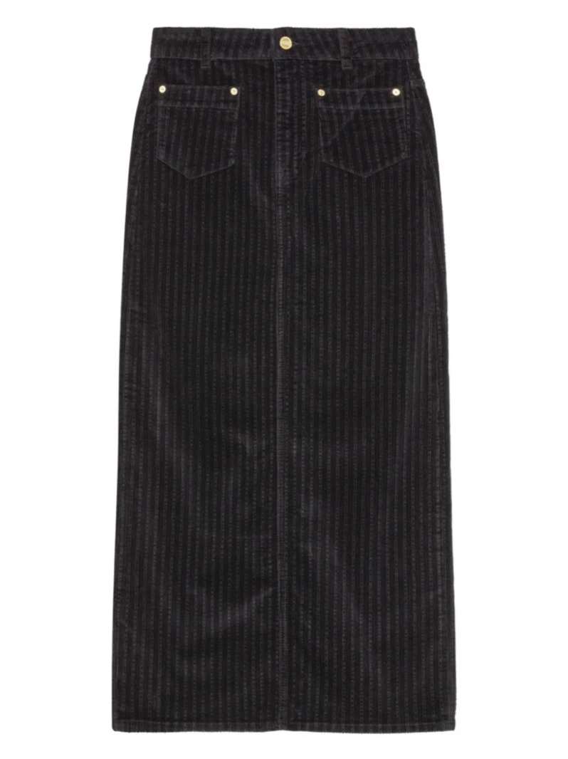 corduroy pocket maxi skirt