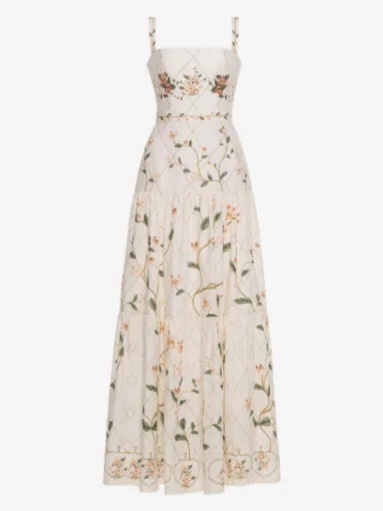 Lima Navegante embroidered tiered maxi dress