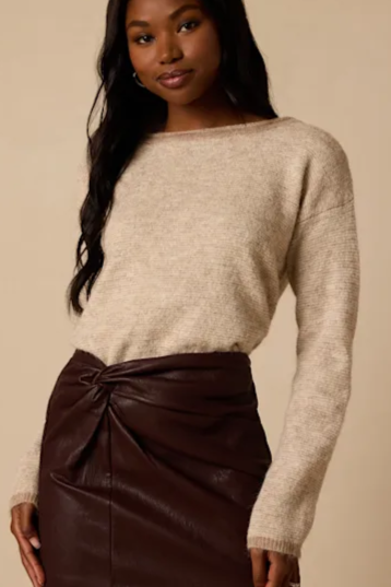 Lewiston Dark Brown Vegan Leather Mini Skirt