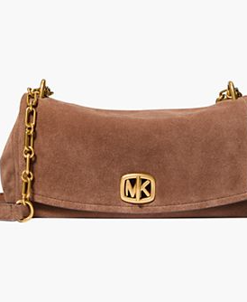 Bryant Suede Small Turn-Lock Convertible Chain Crossbody Handbag
