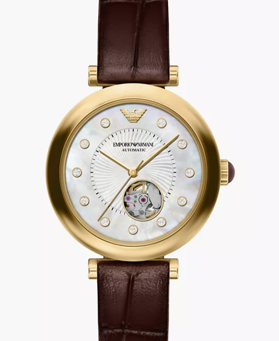 Women's Automatic Archelia Burgundy Leather Watch 34mm