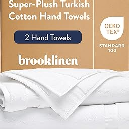 Turkish Cotton Hand Towels, Set of 2 - White