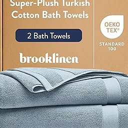 Turkish Cotton Bath Towels, Set of 2 - Storm