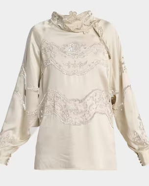 Enelia Silk-Blend Blouse