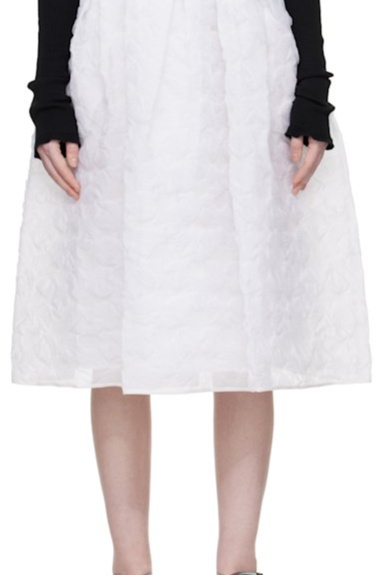 White CBmala Midi Skirt