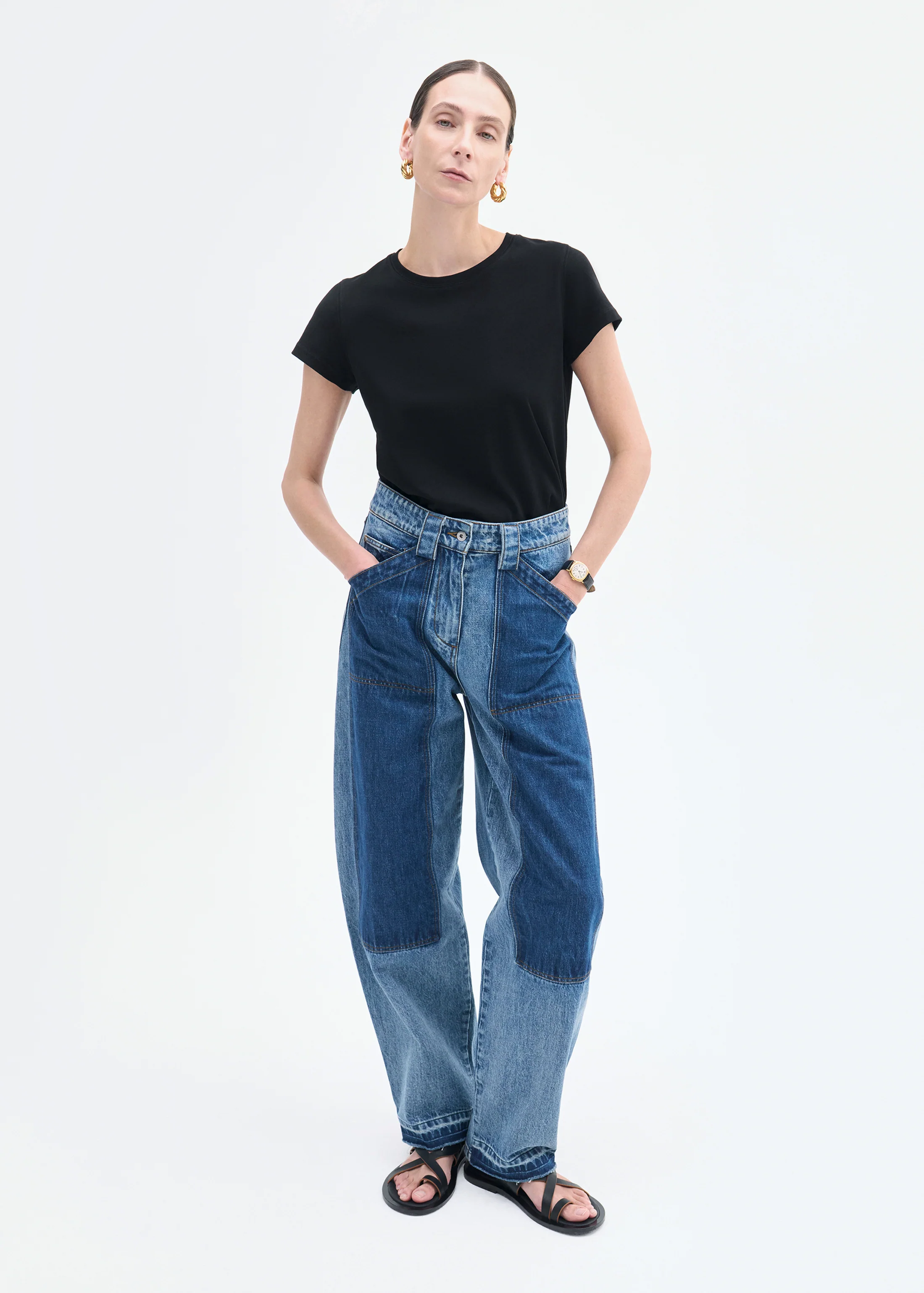 Patchwork Pant in Denim