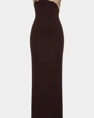 Dress the Population Black Label Lorraine Rosette Strapless Gown