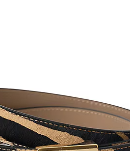 Nate Zebra Print Hair-Calf Leather Belt