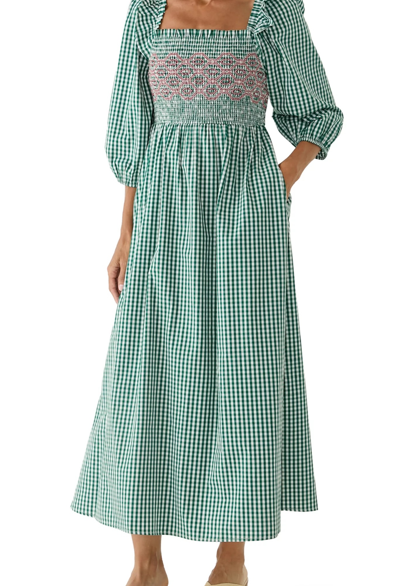 BELK CROWN & IVY WOMEN'S 3/4 SLEEVE MIDI DRESS