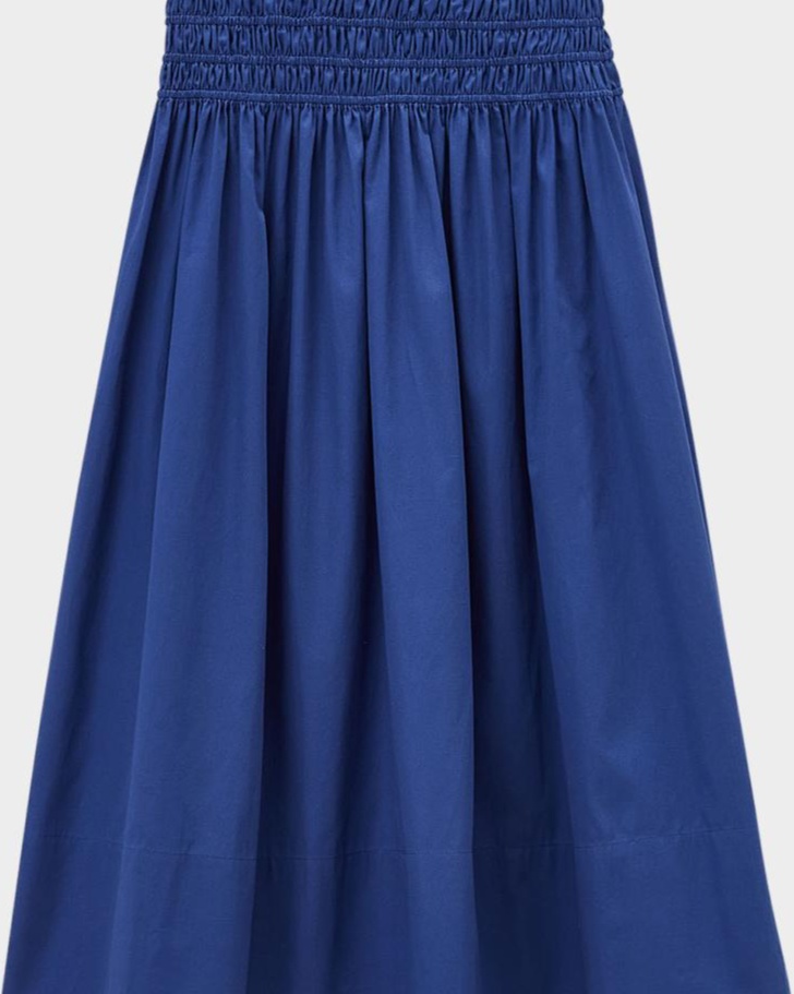 Leonie Smocked Cotton Midi Skirt