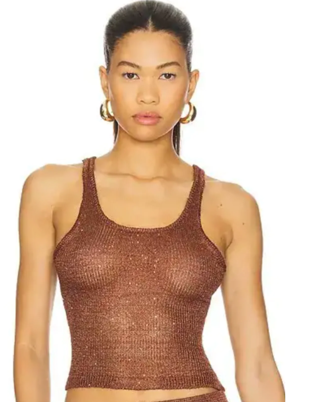 Superdown Miranda Knit Top - Chocolate (Like New)