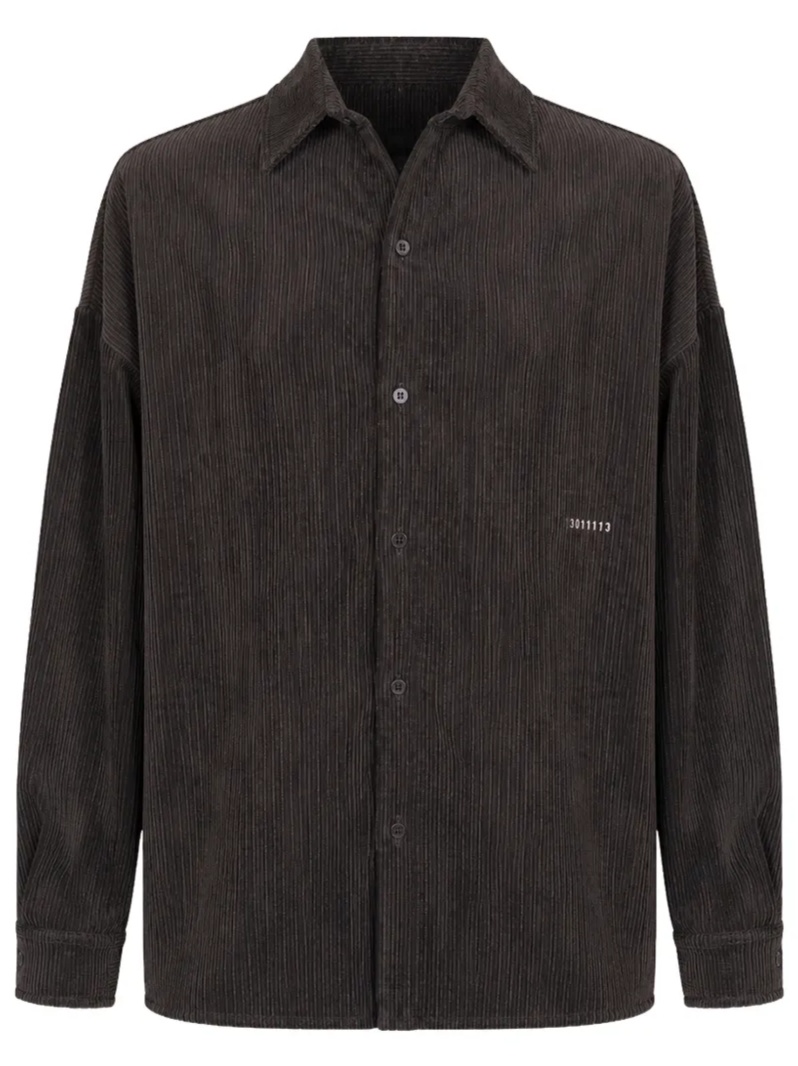 corduroy long-sleeve overshirt