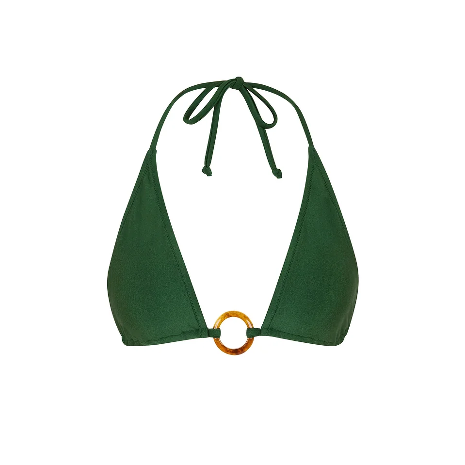 Ring Halter Bikini Top - Jaded Juniper