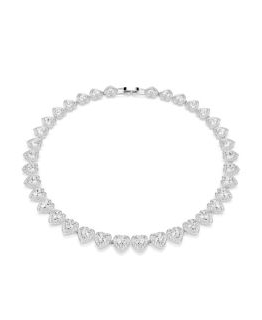 Ariana Grande x Swarovski® Mixed Cuts Heart White Rhodium Plated Tennis Necklace