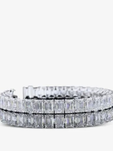 14K white gold diamond bracelet