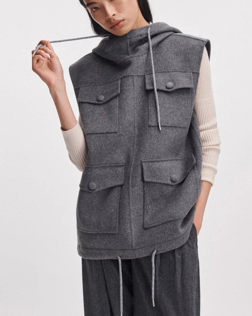 Valerie Double-Face Hooded Vest