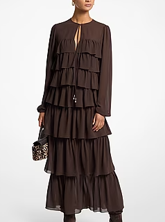 Ruffled Georgette Maxi Dress