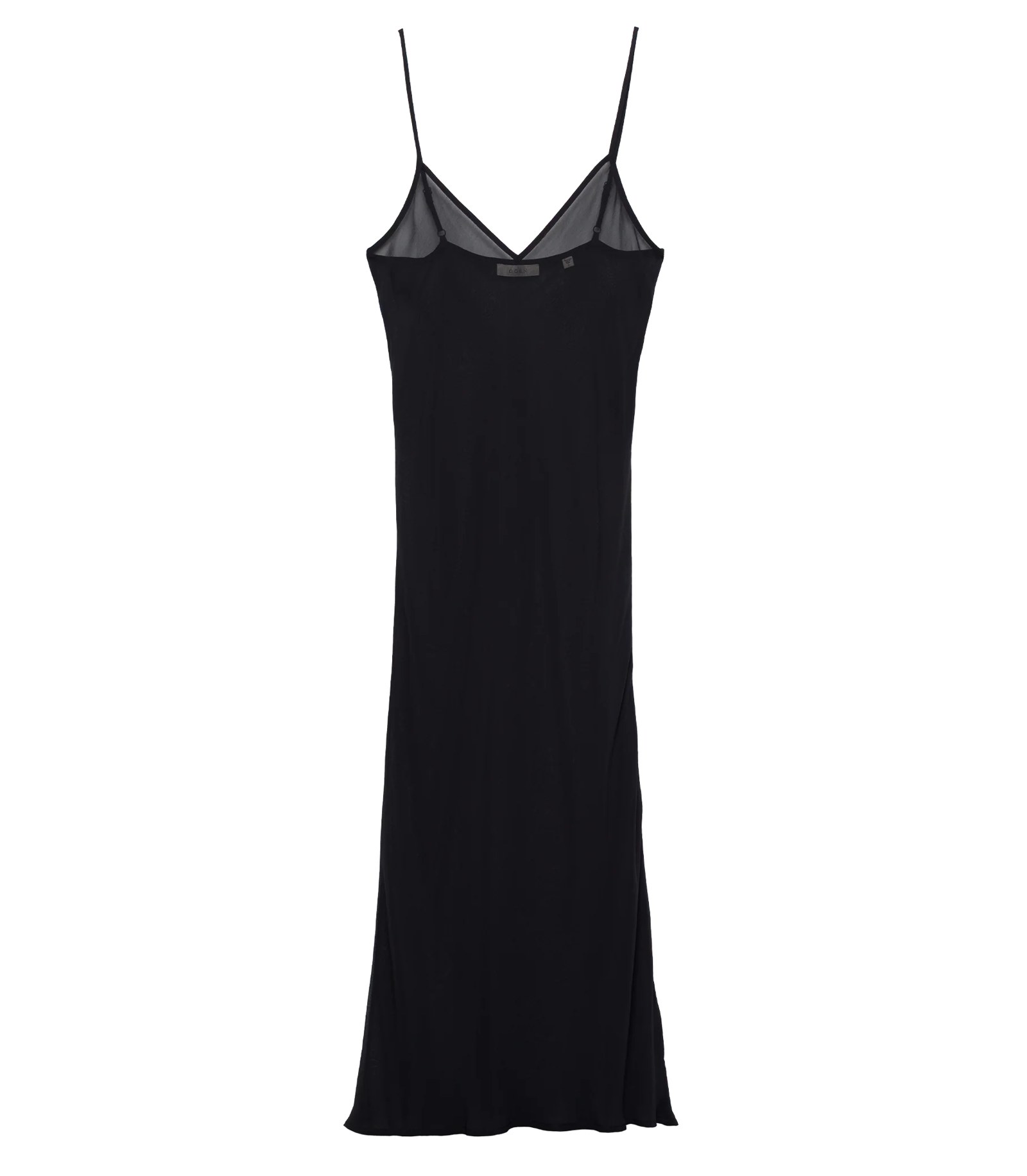 Long Deep V-Neck Slip - black