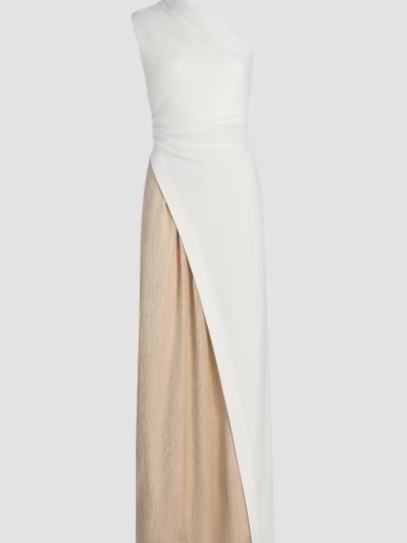 Marigold Two-Tone One-Shoulder Gown