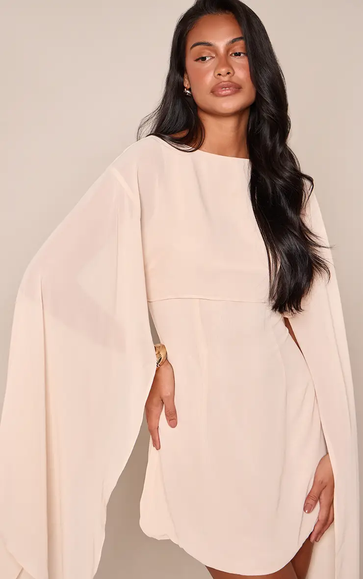Lemon Cape Detail Mini Dress