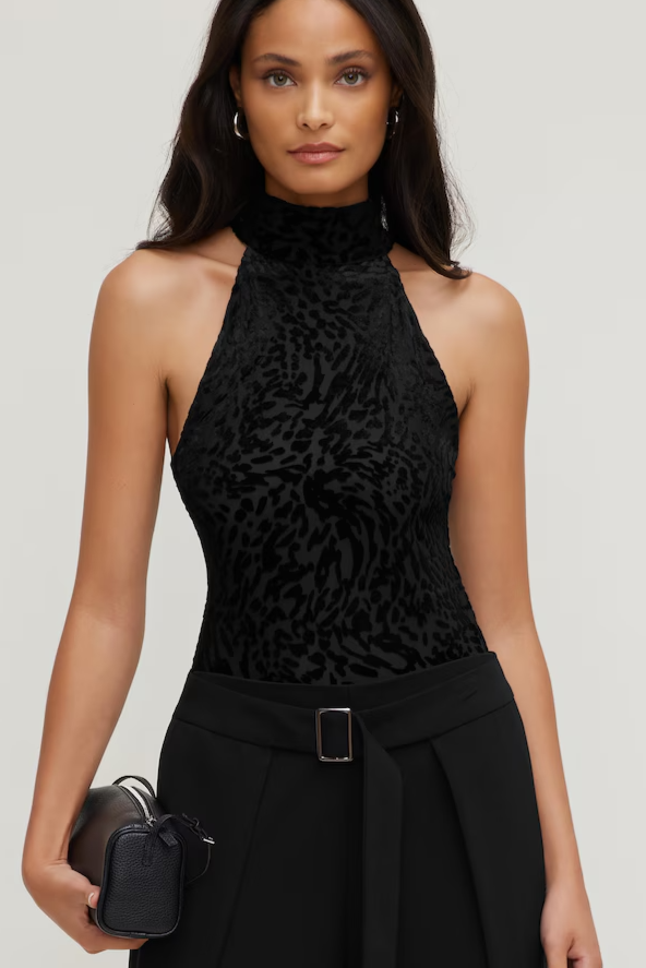 Burnout Halter Bodysuit