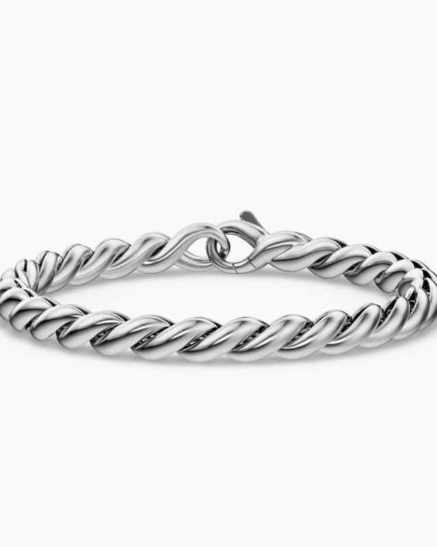 Sculpted Cable Chain Bracelet In Sterling Silver 5.7mm