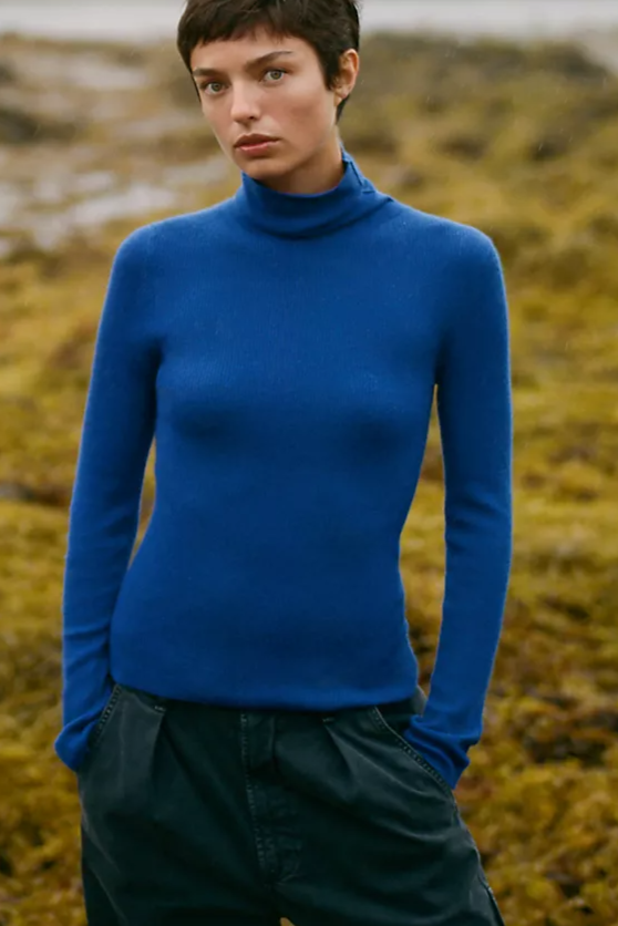 Maeve Markie 100% Cashmere Turtleneck Top