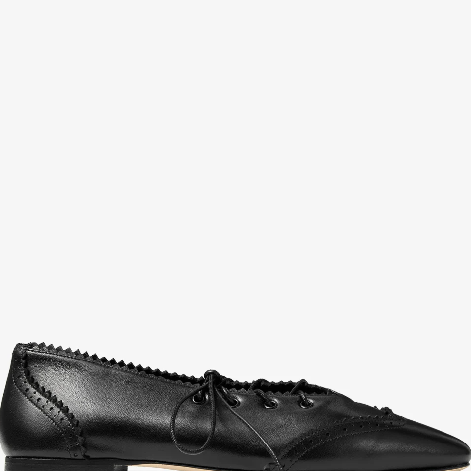 Margot Lace Up Flat Black / Black