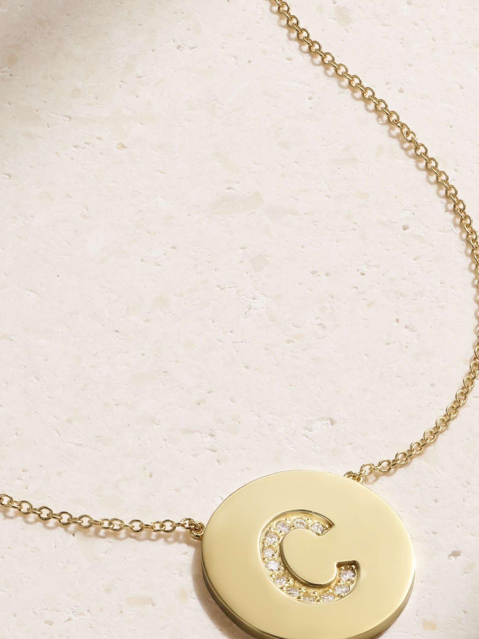 Initial 18-karat gold diamond necklace