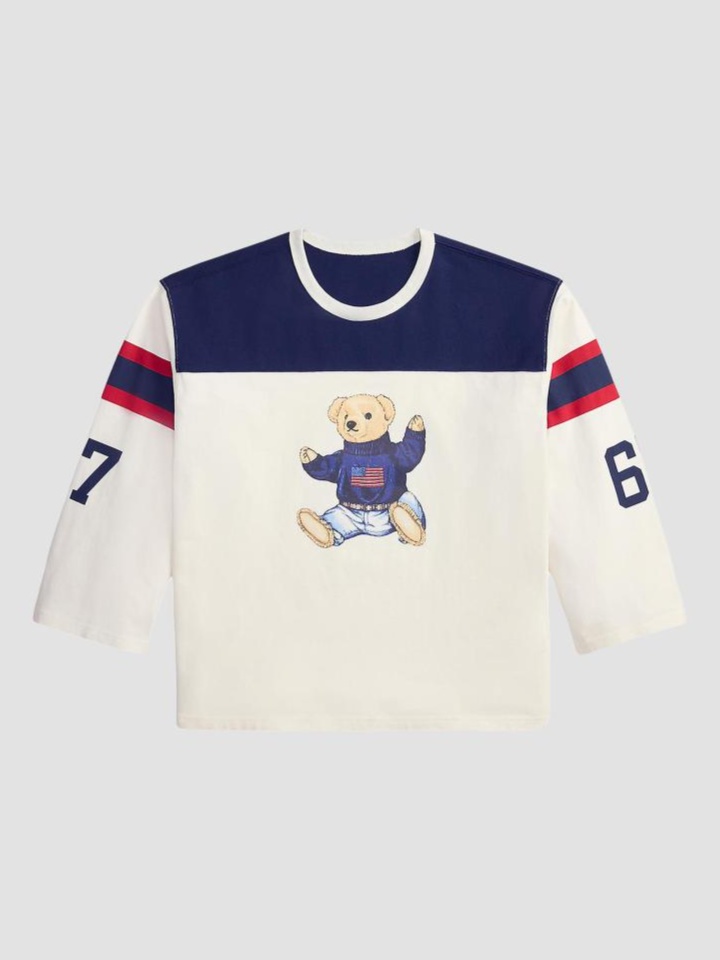 Graphic Polo Bear Cotton Jersey Long-Sleeve T-Shirt