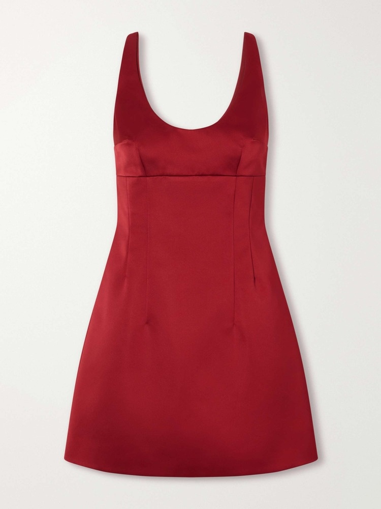 Einsa darted duchess-satin mini dress