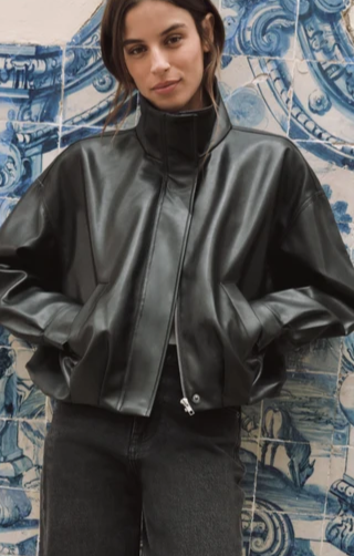 Corin Faux Leather Bubble Jacket