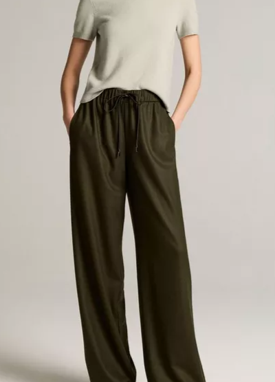 Italian Wool-Blend Flannel Drawstring Pant