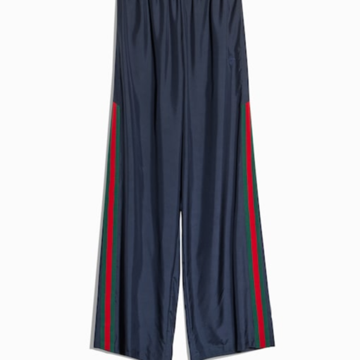 Technical silk poplin pants with Web