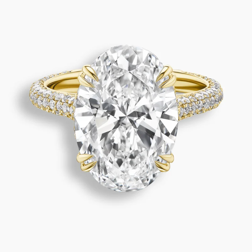 7 TCW Oval Diamond Pavé Engagement Ring